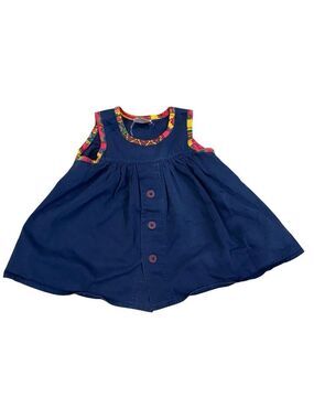 Please Mum Jumper Dress Vintage Baby Girl 18 month Toddler Blue 80s 90s 4/$20 🛑